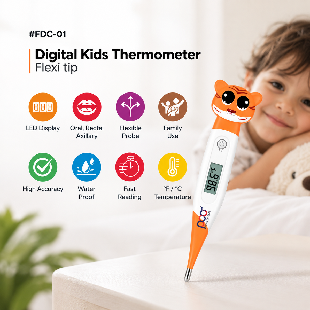 Digital Thermometer Flexi PFT-10 Kids (Flexible Tip)