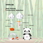 Nebula compressor nebulizer with panda design on a bamboo background