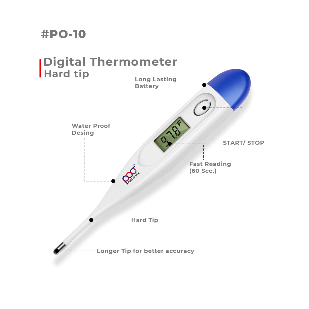 Digital Thermometer Hard Tip PO-10 (Waterproof)